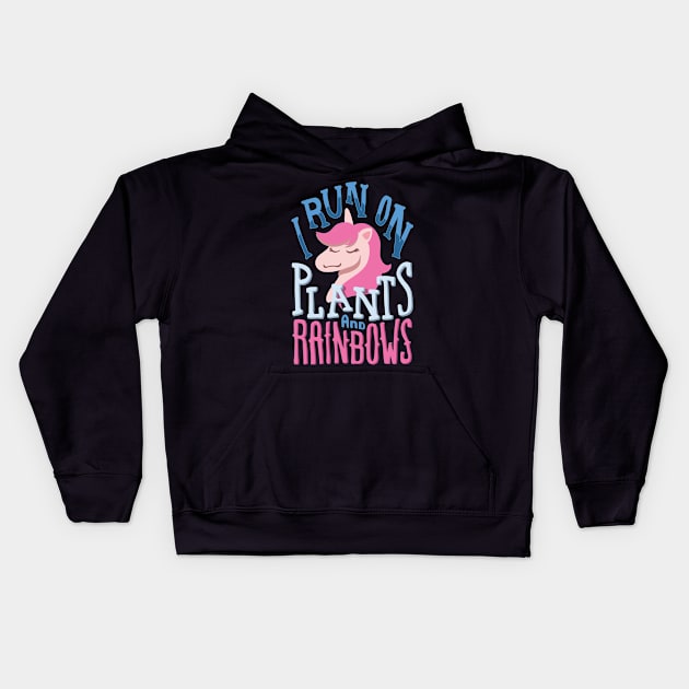 Funny Vegan Shirts I vegetarian unicorn gift Kids Hoodie by biNutz